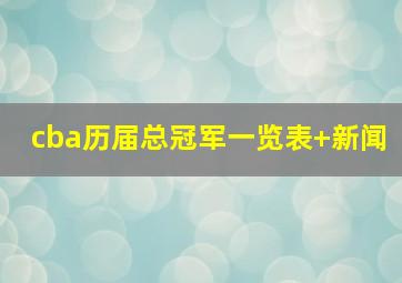cba历届总冠军一览表 新闻